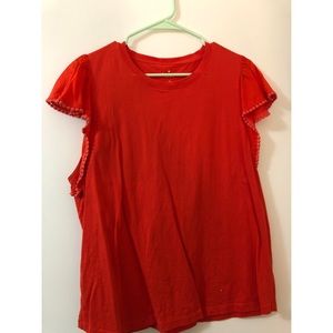 kate spade flutter sleeve top